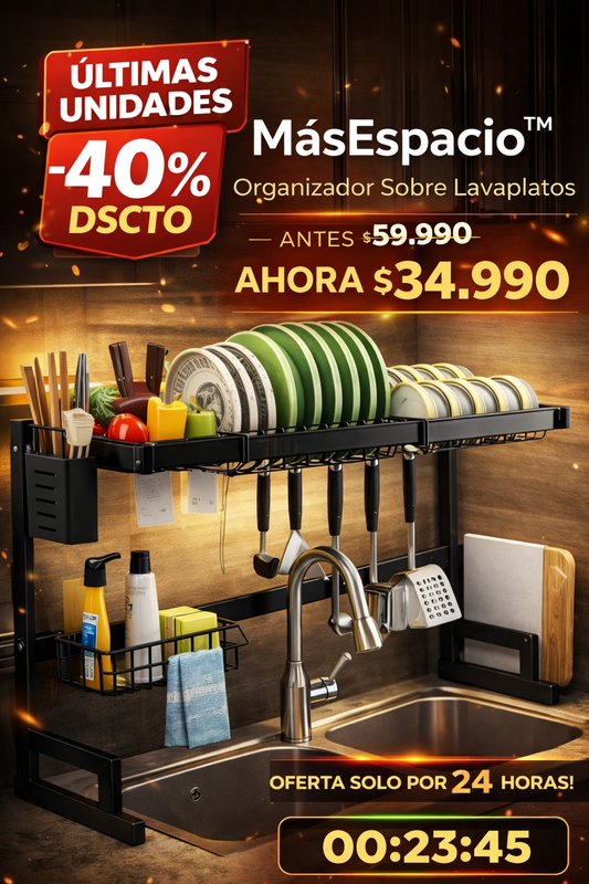 MásEspacio™ – Organizador Sobre Lavaplatos
