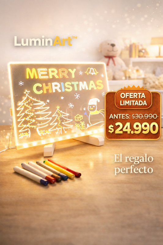 LuminArt™ Pizarra LED + Plumones – Dibuja y Brilla con Magia ✨🌈