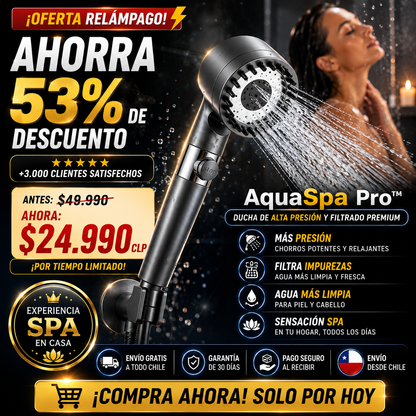 🚿 AquaSpa Pro™ | Ducha de Alta Presión y Filtrado Premium